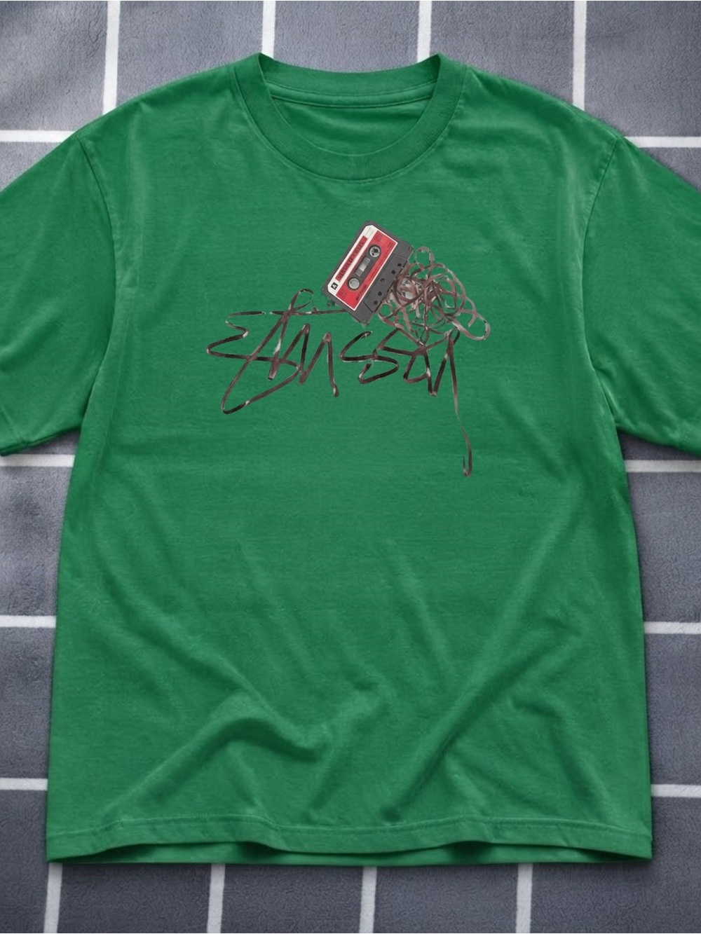 Gildan Green Cassette Graphic T-Shirt for Men